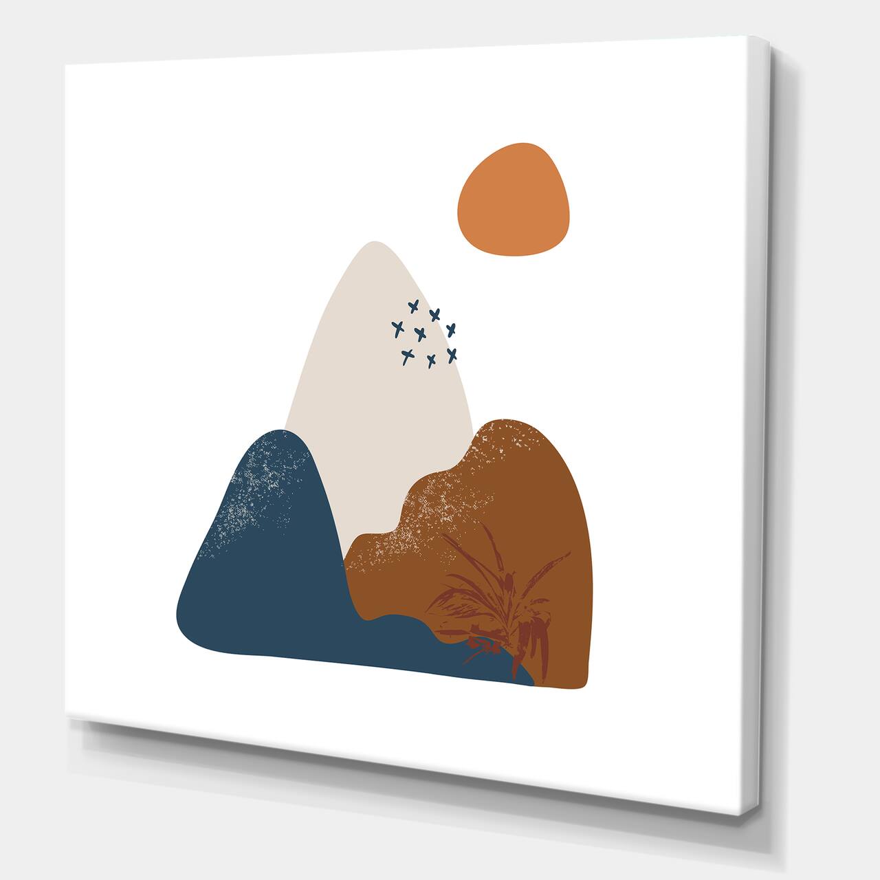 Designart - Abstract Flowers On Minimal Shapes VI - Modern Canvas Wall Art Print